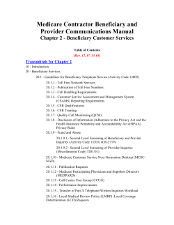 Medicare Contractor Beneficiary and Provider Communications Manual Transmittals for Chapter 2