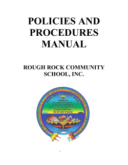 POLICIES AND PROCEDURES MANUAL ROUGH ROCK COMMUNITY