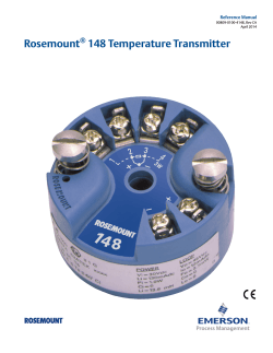 Rosemount 148 Temperature Transmitter ® Reference Manual