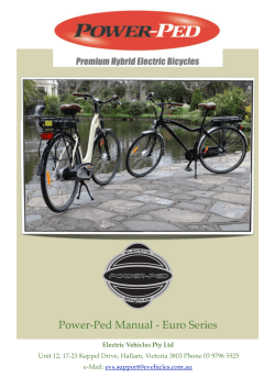 Power-Ped Manual - Euro Series Electric Vehicles Pty Ltd ail: