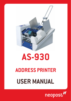 as-930 User ManUal aDDress PrInTer
