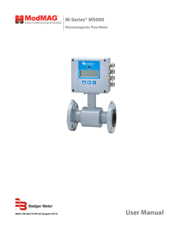User Manual M-Series® M5000 Electromagnetic Flow Meter MAG-UM-00219-EN-04 (August 2014)
