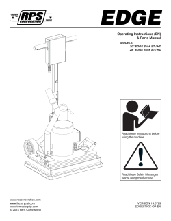 EDGE Operating Instructions (EN) &amp; Parts Manual