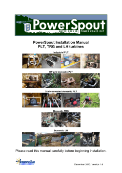 PowerSpout Installation Manual PLT, TRG and LH turbines