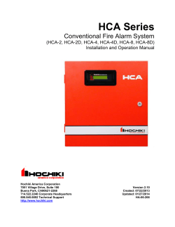 HCA Series Conventional Fire Alarm System (HCA-2, HCA-2D, HCA-4, HCA-4D, HCA-8, HCA-8D)