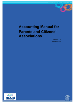 Accounting Manual for Parents and Citizens’ Associations