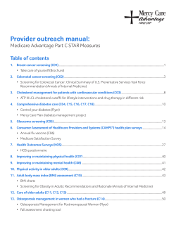 Provider outreach manual: Medicare Advantage Part C STAR Measures Table of contents