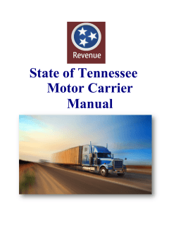 State of Tennessee Motor Carrier Manual