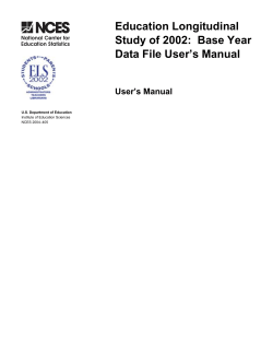 Education Longitudinal Study of 2002:  Base Year Data File User’s Manual