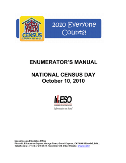 ENUMERATOR’S MANUAL NATIONAL CENSUS DAY October 10, 2010 CAYMAN ISLANDS