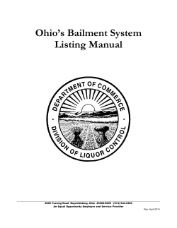 Ohio’s Bailment System Listing Manual