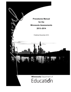 Procedures Manual for the Minnesota Assessments 2013–2014