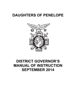 DAUGHTERS OF PENELOPE  DISTRICT GOVERNOR’S MANUAL OF INSTRUCTION