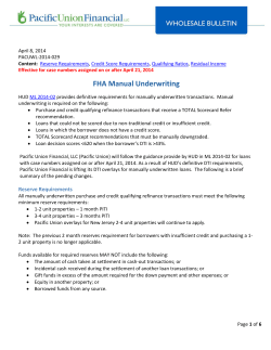FHA Manual Underwriting