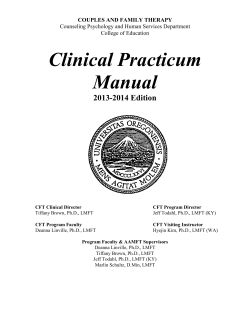 Clinical Practicum Manual  2013-2014 Edition