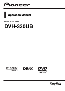 DVH-330UB English Operation Manual DVD RDS RECEIVER