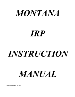 MONTANA  IRP INSTRUCTION