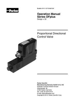 Proportional Directional Control Valve Operation Manual Series DFplus