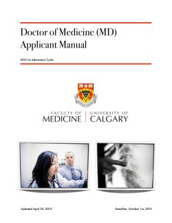 Doctor of Medicine (MD) Applicant Manual