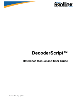 DecoderScript™ Reference Manual and User Guide Revision Date: 10/14/2014