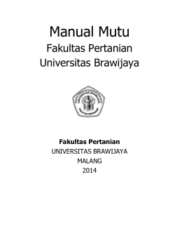 Manual Mutu Fakultas Pertanian Universitas Brawijaya