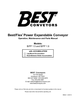 Best/Flex Power Expandable Conveyor Models: B/FP 1.5 and B/FP 1.9