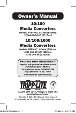Owner’s Manual 10/100 Media Converters 10/100/1000