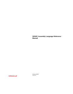 SPARC Assembly Language Reference Manual Part No: E36858 July 2014