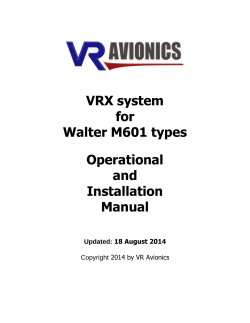 VRX system for Walter M601 types Operational