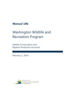 Washington Wildlife and Recreation Program Manual 10b Habitat Conservation and