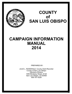 COUNTY of SAN LUIS OBISPO CAMPAIGN INFORMATION
