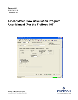Linear Meter Flow Calculation Program User Manual (For the FloBoss 107)  D301754X012