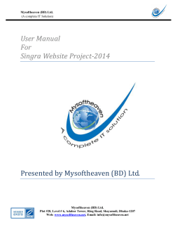 User Manual For Singra Website Project-2014