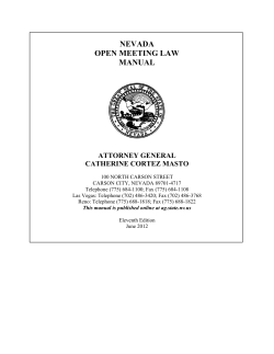 NEVADA OPEN MEETING LAW MANUAL