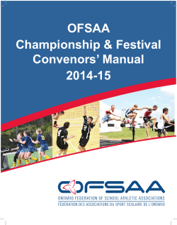 OFSAA Championship &amp; Festival Convenors’ Manual 2014-15