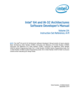 Intel® 64 and IA-32 Architectures Software Developer’s Manual Volume 2A: