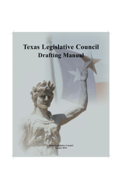 Texas Legislative Council Drafting Manual August 2014 T