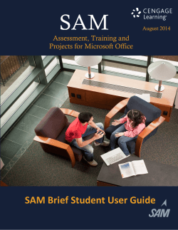 SAM SAM Brief Student User Guide  Assessment, Training and