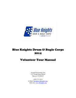 Blue Knights Drum &amp; Bugle Corps 2014  Volunteer Tour Manual