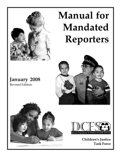 Manual for Mandated Reporters January 2008