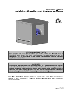 Installation, Operation, and Maintenance Manual RECEIVING AND INSPECTION