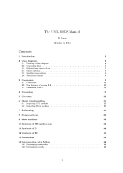 The UML-RSDS Manual Contents K. Lano October 3, 2014