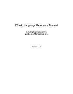 ZBasic Language Reference Manual  ZX Series Microcontrollers Including Information on the