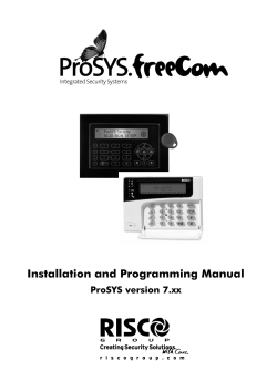Installation and Programming Manual  ProSYS version 7.xx