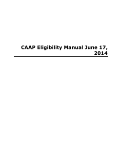 CAAP Eligibility Manual June 17, 2014