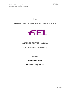 FEI FEDERATION  EQUESTRE  INTERNATIONALE ANNEXES TO THE MANUAL