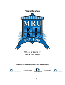 Parent Manual Where U Come to Learn and Play!