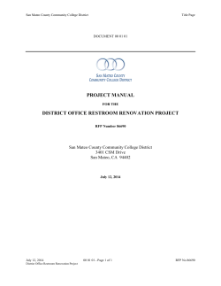 PROJECT MANUAL DISTRICT OFFICE RESTROOM RENOVATION PROJECT