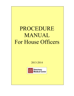 PROCEDURE MANUAL For House Officers