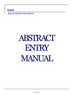 ABSTRACT ENTRY MANUAL KHDS